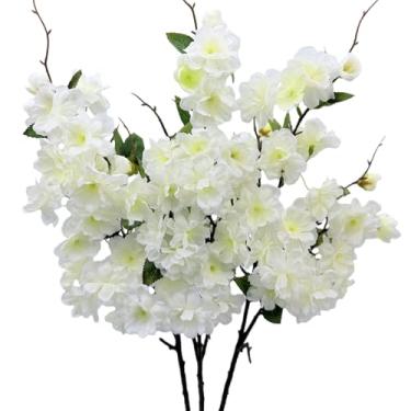 Imagem de FERIAL 3 ramos artificiais de flor de pêssego branco