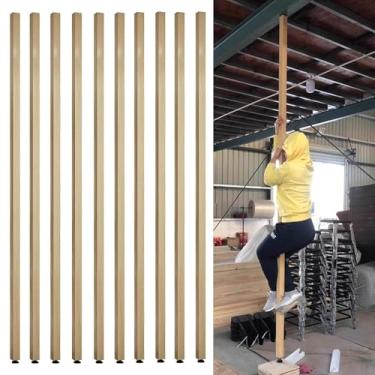 Imagem de Divisória de sala de ripas de madeira ajustáveis, coluna de suporte de partição de parede sem perfuração para sala de jantar, escada, barreira de privacidade de escritório - 80-235 cm de altura