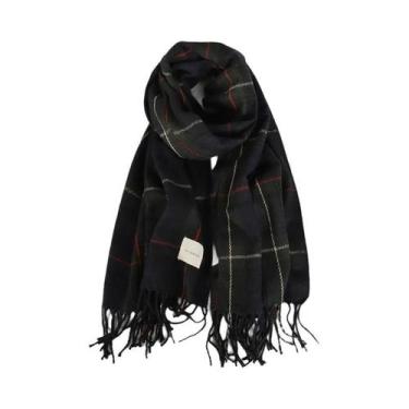 Imagem de Cachecol Feminino De Inverno Quente Em Cashmere Xadrez Pashmina Foular