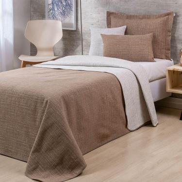 Imagem de Colcha Solteiro Jacquard Dual Dupla Face 4 Peças - Bege