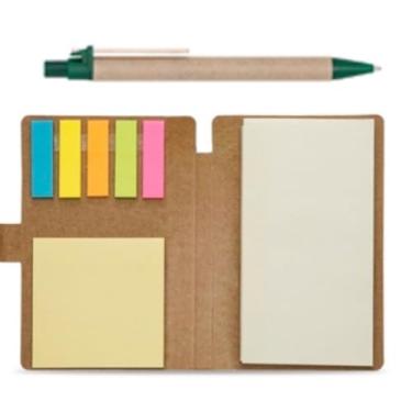 Imagem de Caderneta Ecológica Tipo Caderno A5 com Caneta, Bloco de Anotações Pautado, Caderno Sem Pauta Opcional, Caderno de Anotações 96 Folhas para Escritório e Uso Diário (CANETA VERDE,5 Blocos)