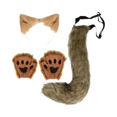 Imagem de Conjunto De Orelhas De Raposa plus Size Com Luvas De Pata Para Cosplay