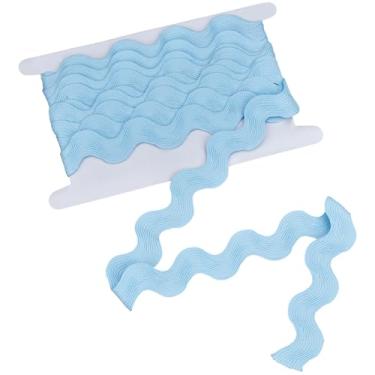 Imagem de GORGECRAFT 20-34 mm Jumbo Rick Rack Trim 5 jardas RIC Rac Poliéster Rickrack Zig Zag Lace Ribbon Sky Blue Wave Bending Franja Lace Trim S Shaped Tecido trançado para costura DIY Crafts