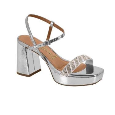 Imagem de Sandalia vizzano salto bloco ref 6472.215.30827 feminino, 37, Prata