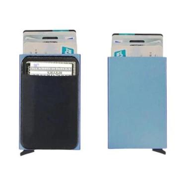 Imagem de Carteira Masculina Fina Antifurto RFID Para Cartões De Crédito E Dinhe