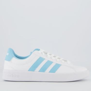 Imagem de Tênis Adidas Grand Court 3.0 Feminino Branco e Azul, 37