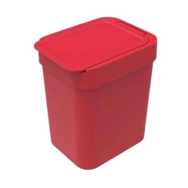 Imagem de Lixeira 2,5l organização,limpeza,lavabo,banheiro soprano - vermelha