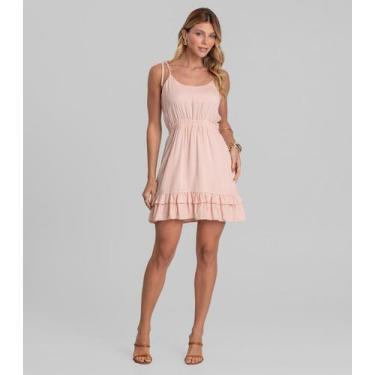 Imagem de Vestido Curto Feminino De Alça Em Viscose Dianna Marrom, G, Marrom