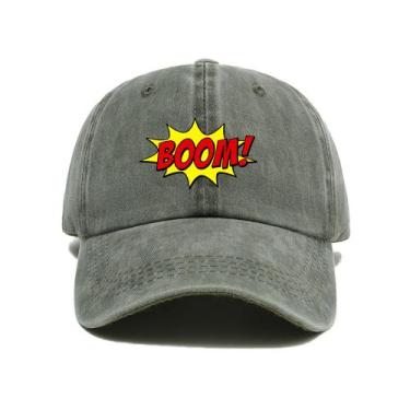 Imagem de Boné de beisebol Trucker, chapéu liso de algodão com estampado BOOM - 
