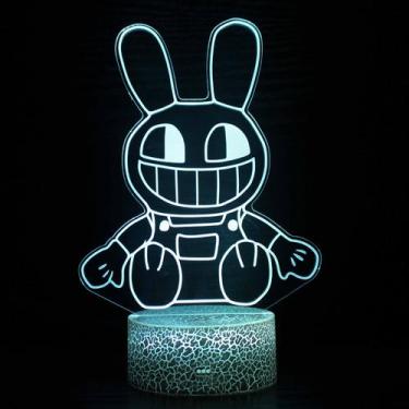 Imagem de Luz noturna LED 3D Rabbits que muda de cor para crianças com base - Yi