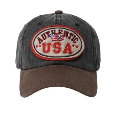 Imagem de Boné de beisebol vintage de algodão lavado, tamanho ajustável 56-59cm 