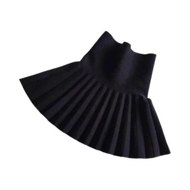 Imagem de Saia Curta Plissada De Cintura Alta Para Meninas, Cor Sólida, Outono I