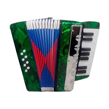 Imagem de Acordeon Sanfona Infantil Semi Profissional 8 Baixos Verde