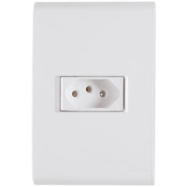 Imagem de Conjunto Liz Branco 4x2 com 1 Tomada 2p+t de 20 Ampères E 250 Volts 57170013 Tramontina Cj.tomad