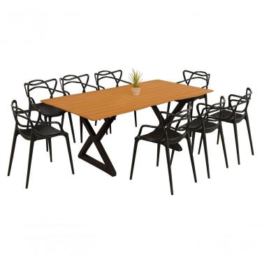 Imagem de Sala De Jantar Mesa 193x91 8 Cadeiras Allegra Estilo Moderno
