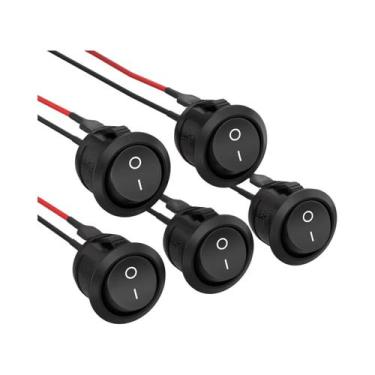 Imagem de Interruptor Gangorra Preto 2 Pinos Mini Redondo 3A 250V 6A 125V 15MM P