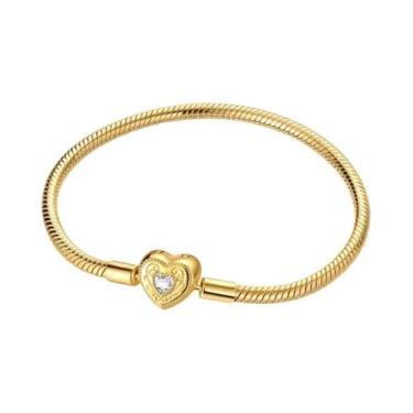 Imagem de Pulseira Feminina De Prata 925 Retrô Com Elo De Cobra E Berloques DIY 