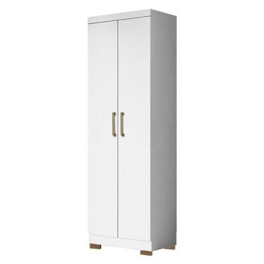 Imagem de Armário Multiuso 2 Portas 2000191 Branco Tx Com Pés Bronze - Aramóveis