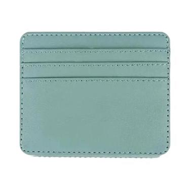 Imagem de Carteira Fina De Couro PU Para Cartões De Crédito Masculina E Feminina