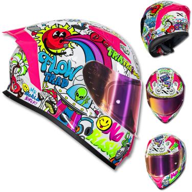 Imagem de Capacete NORISK Flow Trap Branco Rosa
