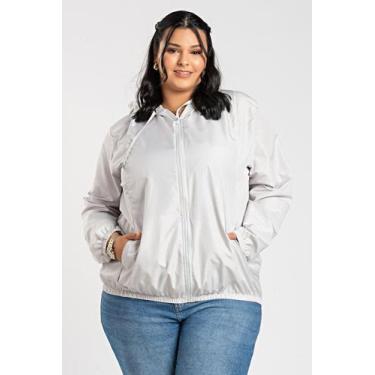 Imagem de Jaqueta Feminina Plus Size Corta Vento Sem Forro - Serena, Cinza, G10