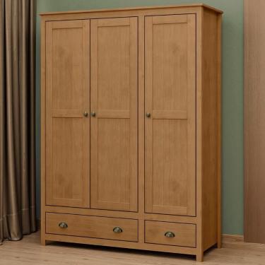 Imagem de Guarda Roupa Solteiro 3 Portas Freijó 2 Gavetas Lázio F07 Madeira Maciça Mpozenato