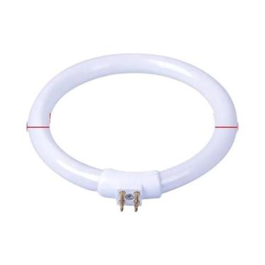 Imagem de Luminária De Mesa Pequena Branca Com Anel De Luz Fluorescente 11W 12W 