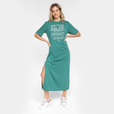 Imagem de Vestido Colcci Midi Logo, Verde, M