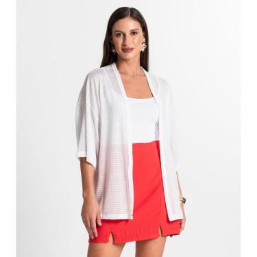 Imagem de Kimono Feminino Com Brilho Rovitex Branco-Feminino
