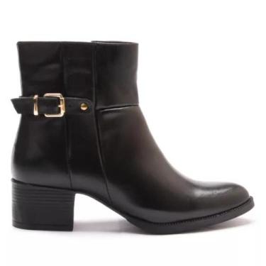 Imagem de Bota Feminina Couro Cano Curto Fivela Confortável - Kader Woman, 36, P