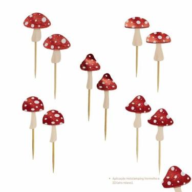 Imagem de 10 Toppers para Doces Cupcakes Cogumelos Tem Festejo - Inspire sua Fes