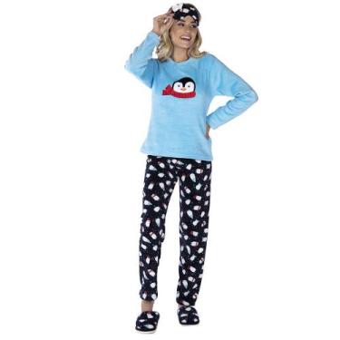Imagem de Pijama Feminino Inverno Longo Soft Majestosa Fleece Adulto - Victory, 