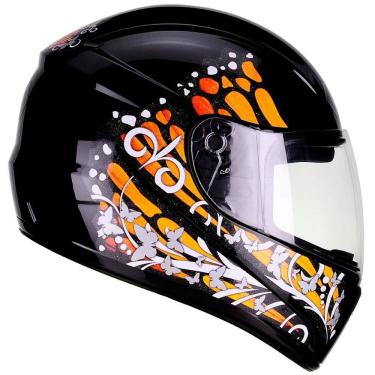 Imagem de Capacete de Moto F-9 FLY Butterfly Preto com Laranja