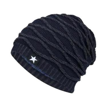 Imagem de Gorro De Inverno Unissex Forrado Com Pelúcia Quente Casual Com Estrela