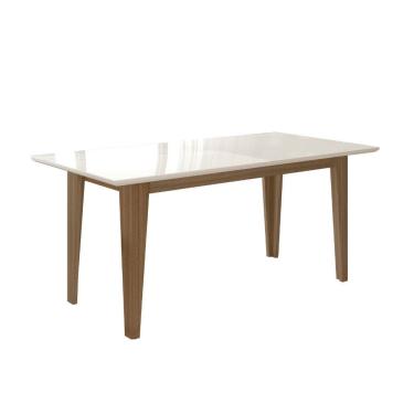 Imagem de Mesa de Jantar 160cm com Vidro Liz Poliman Moveis