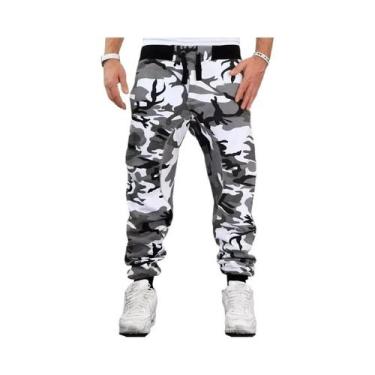 Imagem de Calças Cargo Casuais Camufladas Masculinas Com Cintura Média E Punho N