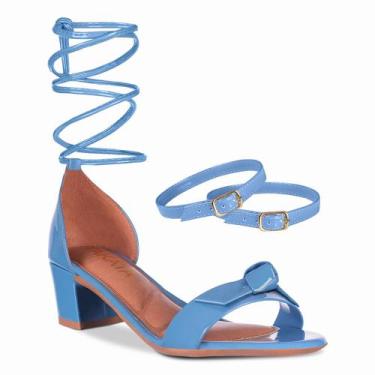 Imagem de Sandalia Feminina Salto Baixo Tira de Dedinho Verniz A336 - Usetakata/