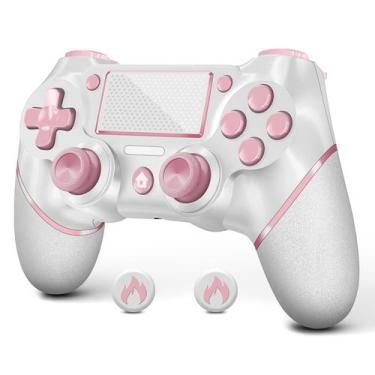 Imagem de Controlador sem fio AceGamer V2 para PS4 com alça antiderrapante rosa