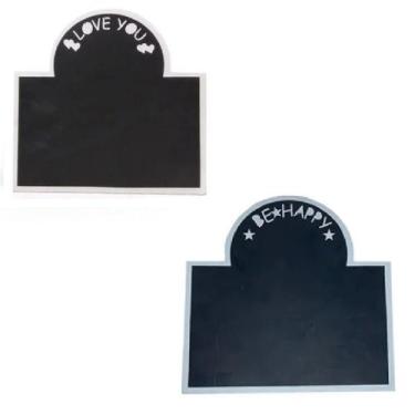 Imagem de 2 Lousa de Madeira Quadro Negro Avisos e Recados 25cm - Impo