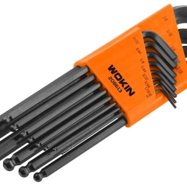 Imagem de Conjunto 13 Chaves Allen Hexagonais Torx Resistentes de Bolso Laranja / Preto