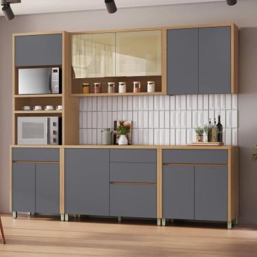 Imagem de Cozinha 5 Peças Condessa 10 Portas Torre Quente 100% Mdf Carvalho Titânio