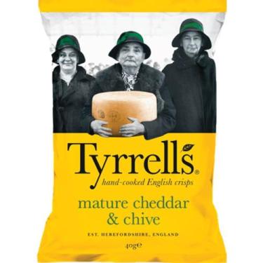 Imagem de Batata Chips Sabor Cheddar e Cebolinha Tyrrells 40g
