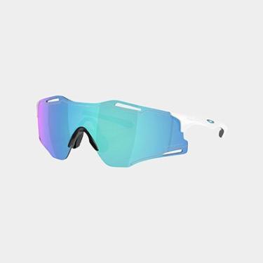 Imagem de Óculos de Sol Oakley Cybr Zero Polished White Prizm Sapphire-Masculino
