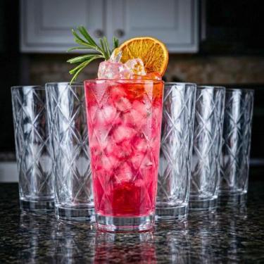 Imagem de Kit 6pçs Copos de Água Long Drink Bormioli Rocco Kaleido 365ml Vidro I