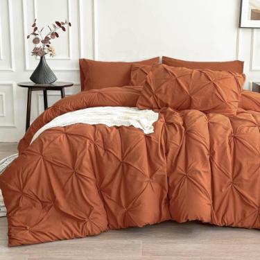 Imagem de Juego de Cama Maple & Stone King California 7 Piezas Naranja Quemado -