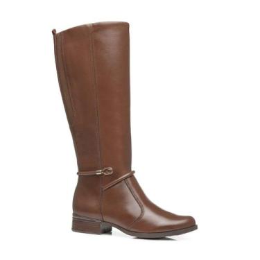 Imagem de Bota Feminina Pegada Cano Longo Couro Marrom Pinhão 282064, 36