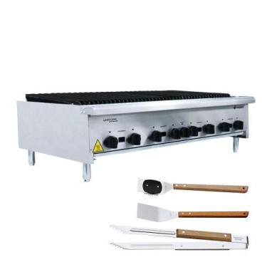 Imagem de Chapa Charbroiler Americana Profissional Grill 120cm Gás Inox Cgg120 e