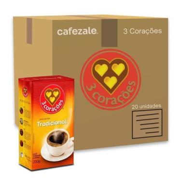 Imagem de Café 3 Corações Tradicional a Vácuo Kit 20 Pacotes de 250g - Três Cora