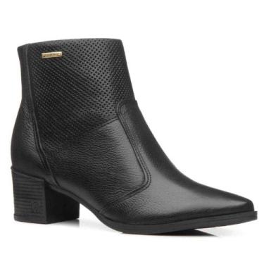 Imagem de Bota pegada cano curto feminina em couro 280502, Preto, 37