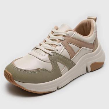 Imagem de Tênis Casual Modare Sneaker Chunky Feminino Salto Médio Leve, 35, Bran
